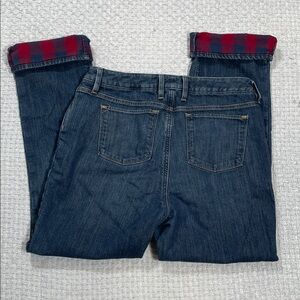 L.L. Bean Flannel Lined Favorite Fit High Rise Jeans Womens Size 12Reg
